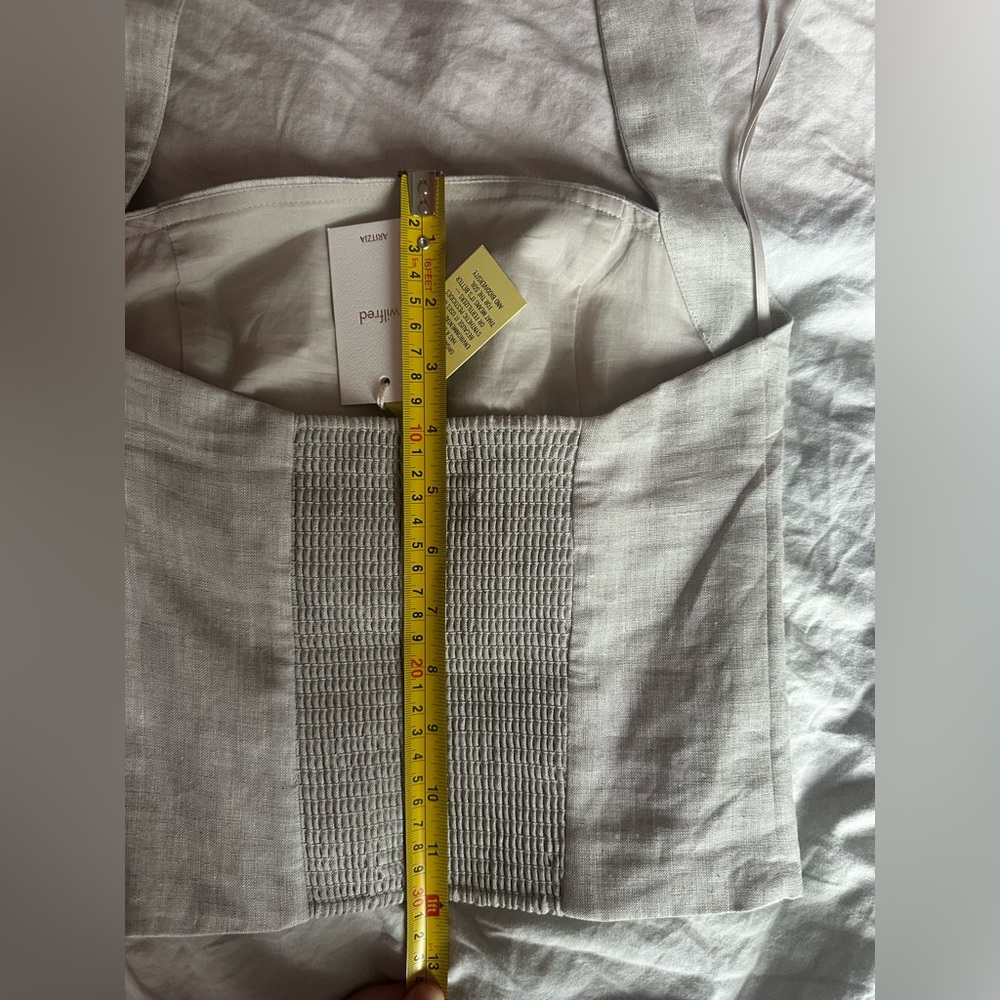 Wilfred Aritzia Organic Linen Halter Crop Top Beige Natural Linen Summer Top 2XS - Picture 9 of 9